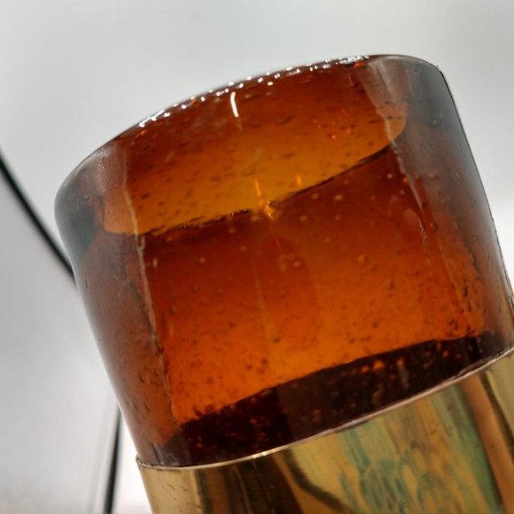 Rare Felipe Derlfinger Caged (metal band) hand blown Amber Tom Collins Glasses - Picture 12 of 16